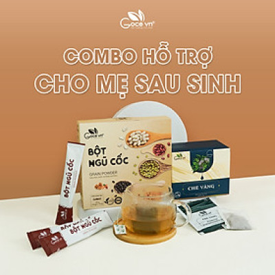 Combo cho Mẹ sau sinh (1 hộp Bột ngũ cốc 180g, 1 hộp Chè vằng túi lọc 60g)