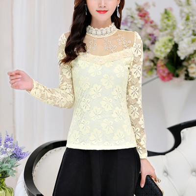 Áo ren hoa nữ dài tay thu đông họa tiết hoa mai 43