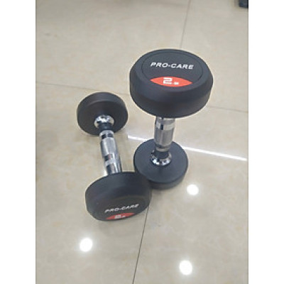 Tạ Tay Dumbbells Cao Su Lõi Sắt Pro-Care Đài Loan - Các Mức Tạ 2.5Kg, 5Kg, 7.5Kg, 10Kg (1 Cái)