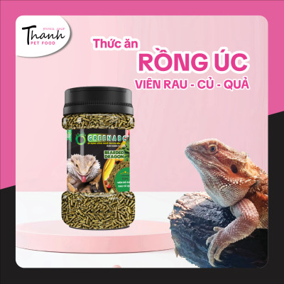 Thức ăn Rồng Úc GREENABC. Bổ sung các chất dinh dưỡng từ Rau Củ Quả. Hộp 60g