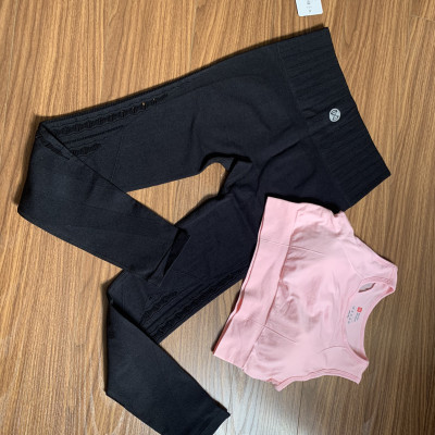 Set Bộ Quần Áo Tập Thể  Thao Nữ Gồm Quần Dài Và Áo Bra