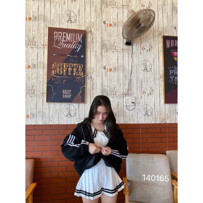 Áo khoác của nữ dạ 2 lớp tay phồng cánh dơi sọc tay hàng đẹp đẹp cá tính-A2052