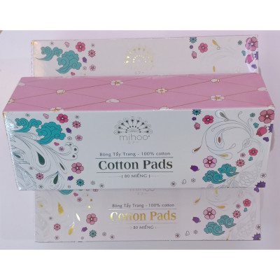 Bông Tẩy Trang Mihoo Hộp 80 Miếng Bông Tròn