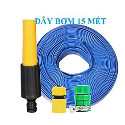 Bộ dây vòi xịt nước rửa xe, tưới cây . tăng áp 3 lần, loại 15m 206701 đầu đồng,cút,nối PE