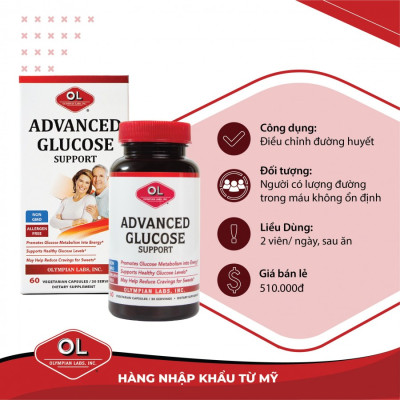 Viên Uống Tiểu Đường Advanced Glucose Support Olympian Labs - Ngăn Ngừa Nguy Cơ Biến Chứng Tiểu Đường