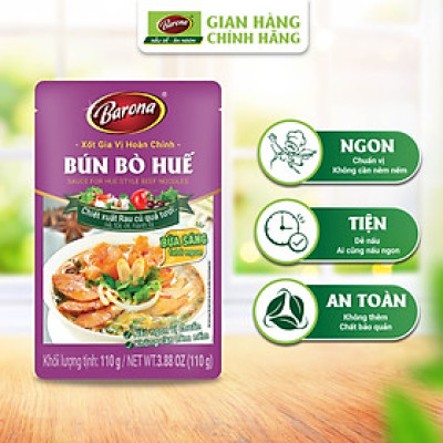 Combo 1 hộp (20 gói) Gia Vị Bún Bò Huế Barona 110g ướp ngon chuẩn vị không cần nêm nếm