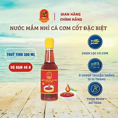 Nước mắm nhỉ cá cơm Hương Phú 40 độ đạm 300ML - Thùng 6 chai - Cốt Đặt Biệt