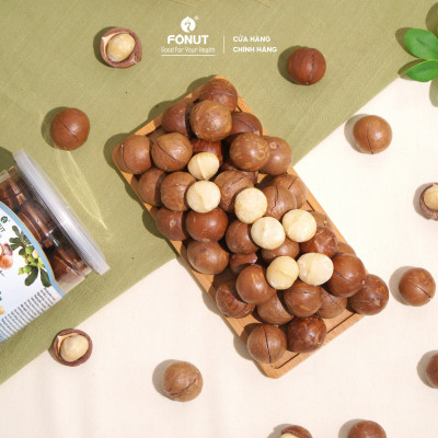 Hạt macca Úc nứt vỏ FONUT hũ 250g,500g