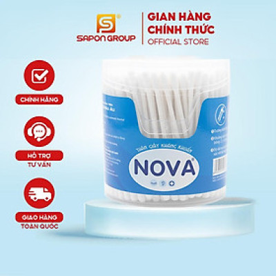 [Lố 12 hộp] Tăm bông vệ sinh người lớn NOVA thân giấy [TB01-616] hộp 200 que