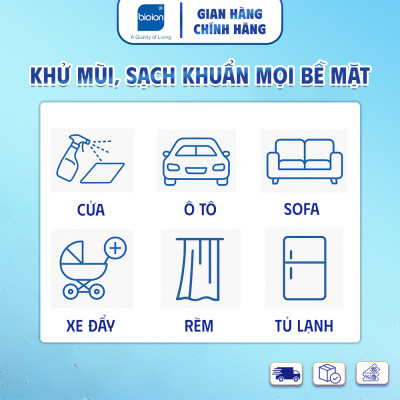 Chai xịt đa năng khử mùi sạch khuẩn Bioion Deo Sanitizer 500ml - Dành cho gia đình và văn phòng
