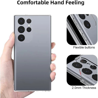 ốp lưng silicon cho Samsung Galaxy S24 Ultra / S24 Plus / S24 5G hiệu HOTCASE Clear Ultra thin - siêu mỏng 0.6mm, thiết kế trong suốt, chống trầy xước - Hàng nhập khẩu