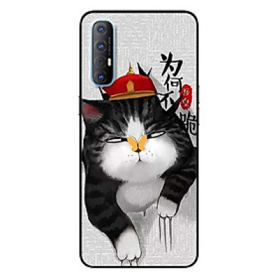 Ốp lưng dành cho Oppo Reno 3 Pro mẫu Mèo Nón Đỏ