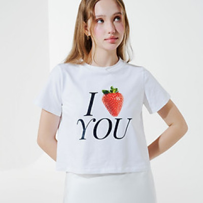 DOTTIE - Áo croptop in chữ - Trắng - T0951