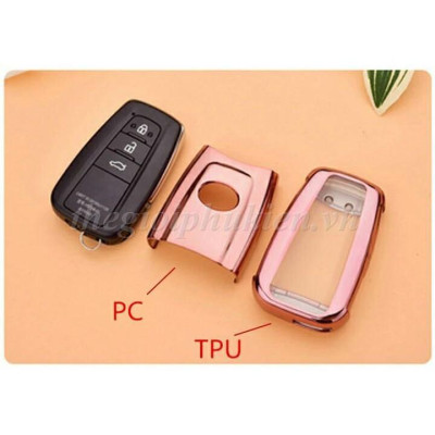 Ốp, bọc chìa khóa silicon màu tráng gương bảo vệ chìa khóa cho xe Toyota Corolla Cross kèm móc đeo INOX