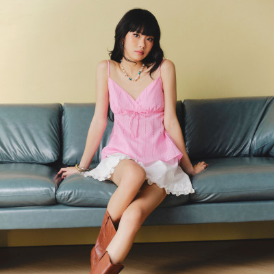 DOTTIE - Áo dây đính nơ - Hồng - T1112