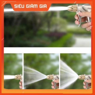 Bộ dây vòi xịt nước rửa xe, tưới cây . tăng áp 3 lần, loại 15m 206701 đầu đồng,cút,nối đen