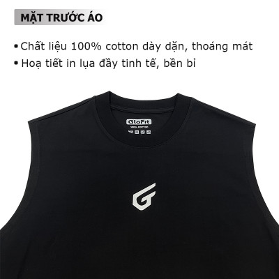 Áo Tanktop Glofit G-Pro Cotton 2 Chiều Co Giãn, Thể Thao, Thời Trang, Thoáng Mát, Thấm Hút Tốt