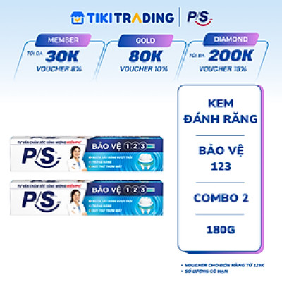 Combo 2 Kem Đánh Răng P/S Bảo vệ 123 - 180G