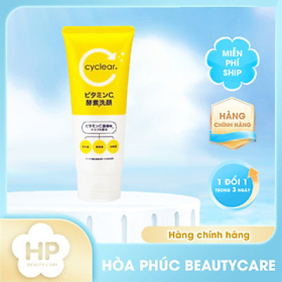 Sữa Rửa Mặt Tạo Bọt Làm Sạch Sâu Da Kumano Cyclear Vitamin C Enzyeme Facial Foam (Tuýp 130 G)