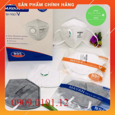 Khẩu Trang N95 Có Van Thở - Đệm Mũi Cao Cấp [Mayan PM 2.5 - Chính Hãng - 4 Lớp Kháng Khuẩn - Than Hoạt Tính]