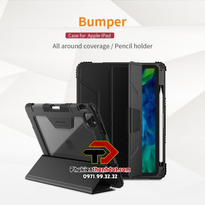 Bao da chống sốc cho iPad Pro 11 2022 M2 chính hãng Nillkin Bumper có ngăn đựng bút - Hàng chính hãng