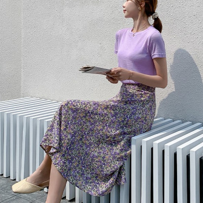 CHÂN VÁY HOA NHÍ TIGOON DỊU DÀNG - Hoa Tím - S