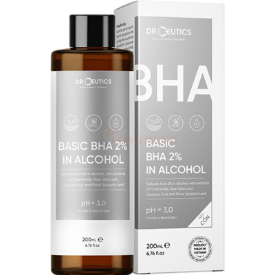 Dung dịch DrCeutics Basic BHA 2% In Alcohol giúp loại bỏ tế bào chết trên da (100ml/200ml) - Hàng chính hãng