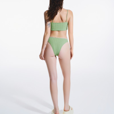 DOTTIE - Set Bikini 2 mảnh vải hiệu ứng - Xanh lá - SW003