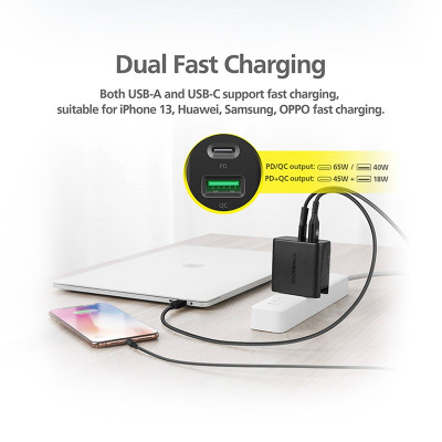 Củ sạc MicroPack POWER SERVER GaN 65W MWC-265PD Nhỏ Gọn Tặng Kèm Đầu Cắm US/ EU/ UK Hàng Chính Hãng