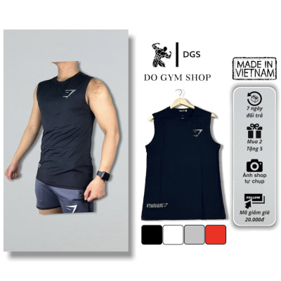 Áo thun sát nách thể thao DO GYM SHOP thun lạnh 4 chiều thoáng mát, logo thêu không bị bông tróc