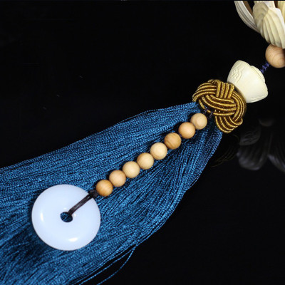 Khánh Phật Tọa Liên Hoa Trang Trí Xe Hơi , Dây Treo Phật Sen Gỗ Hoàng Dương Trang Trí Ô Tô