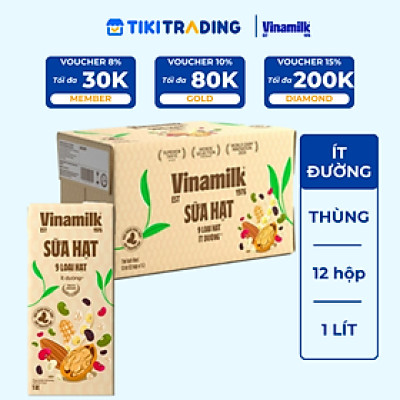 Thùng 12 hộp sữa 9 loại hạt Vinamilk Super Nut 1L