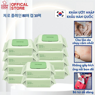 Combo 10 Gói Khăn Ướt Bebesup Zero 80 Tờ/Gói Nhập Khẩu Hàn Quốc Thương Hiệu Bebesup