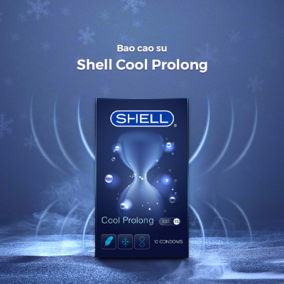 Bao cao su Shell Cool Prolong kéo dài thời gian, bạc hà mát lạnh - Hộp 10 cái | SHELL CHÍNH HÃNG