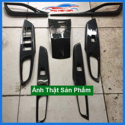 Ốp nội thất Vios 2019-2020-2021-2022 vân Cacbon 7 chi tiết bảo vệ chống trầy xước và làm đẹp xe