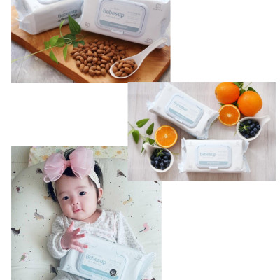 Combo 10 Gói Khăn Ướt Bebesup Sensitive 80 Tờ Hàn Quốc Thương Hiệu Bebesup