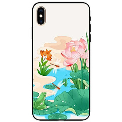 Ốp lưng cho IPhone X - Xs - Xs Max - Xr - 11 - 11 Pro Max - Sen Hồng Chuồn Đỏ - Hàng Chính Hãng