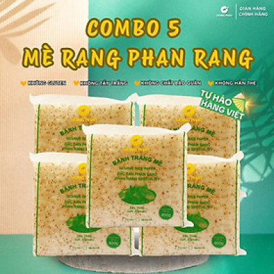 Combo 5 Bánh tráng cuốn 400g/gói (Bánh tráng mè, bánh tráng gỏi cuốn mè Hồng Phát đặc sản Phan Rang)