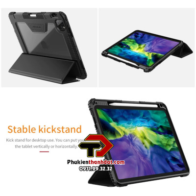 Bao da chống sốc cho iPad Pro 11 2022 M2 chính hãng Nillkin Bumper có ngăn đựng bút - Hàng chính hãng