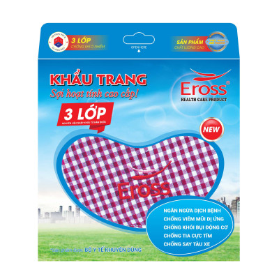 Khẩu trang sợi hoạt tính Eross - người lớn size L (màu ngẫu nhiên)