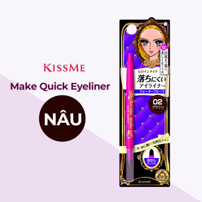 Bút Chì Sáp Kẻ Mí Mắt Không Trôi Nét Vẽ Tự Nhiên Dạng Xoay Kissme Heroine Make Quick Eyeliner (02 Màu)