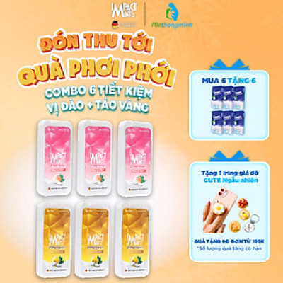 Combo 6 Ngẫu Nhiên Kẹo Không Đường Bạc Hà IMPACT MINTS FRESH 10g (Tặng kèm 6 gói khăn giấy tempo)