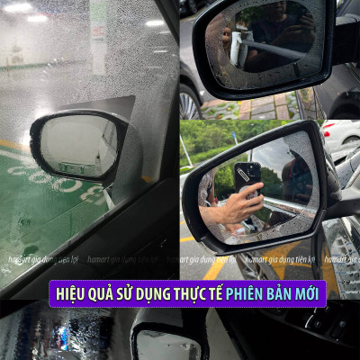 Bộ Miếng Dán Chống Nước Gương Ô Tô Xe Máy Dán Kính Chống Mưa Chống Đọng Nước Phủ NANO Cao Cấp