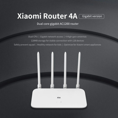 Router WIFI Xiaomi 4A Gigabit Edition - DVB4224GL | AC1200 băng tần kép | Lan Gigabit | Bản quốc tế | Bảo hành 18 tháng | Hàng Chính Hãng
