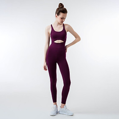 Bộ Tập Yoga Gym Jumpsuit Hibi Sports J604 Khoét Bụng, Kèm Mút Ngực, Chất Vải Cao Cấp