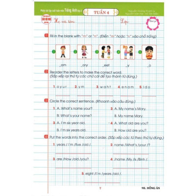 Sách - Phiếu Bài Tập Cuối Tuấn Môn Tiếng Anh Lớp 3 - Biên Soạn Theo Chương Trình GDPT Mới - Hồng Ân