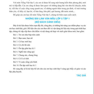 Sách - Những Bài Làm Văn Mẫu Lớp 5 - Cánh Diều - ndbooks