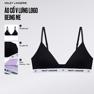Áo Ngực Cổ V Vải Sợi Thiên Nhiên Lưng Logo Being Me Miley Lingerie