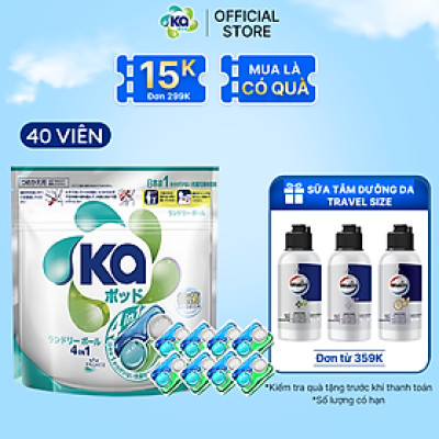 Túi Viên Giặt Xả Đa Năng 4 Trong 1 KA Universal (40 Viên/ Túi)