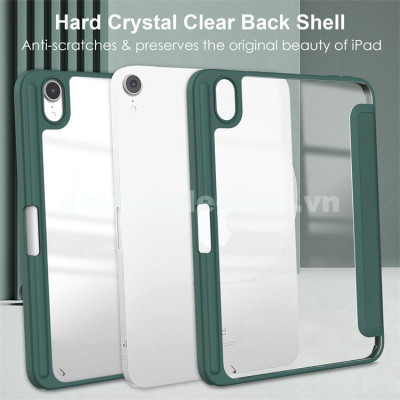 Bao da dành cho iPad Mini 7 Clear Folio hiệu Mutural lưng trong chống sốc - Hàng chính hãng